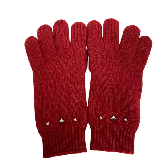 Hermès -- Red Cashmere gloves - Picture 1 of 7